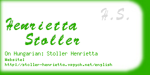 henrietta stoller business card